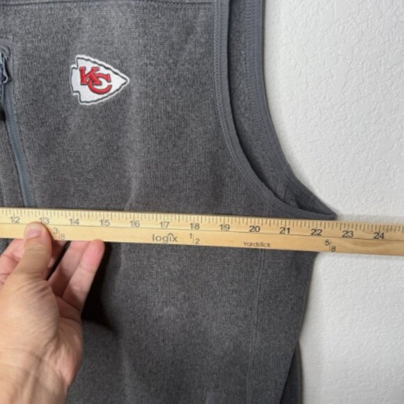 Vineyard Vines Kansas City Chiefs Fleece Full-Zip Men’s Sweater Vest XL Gray - Picture 9 of 14